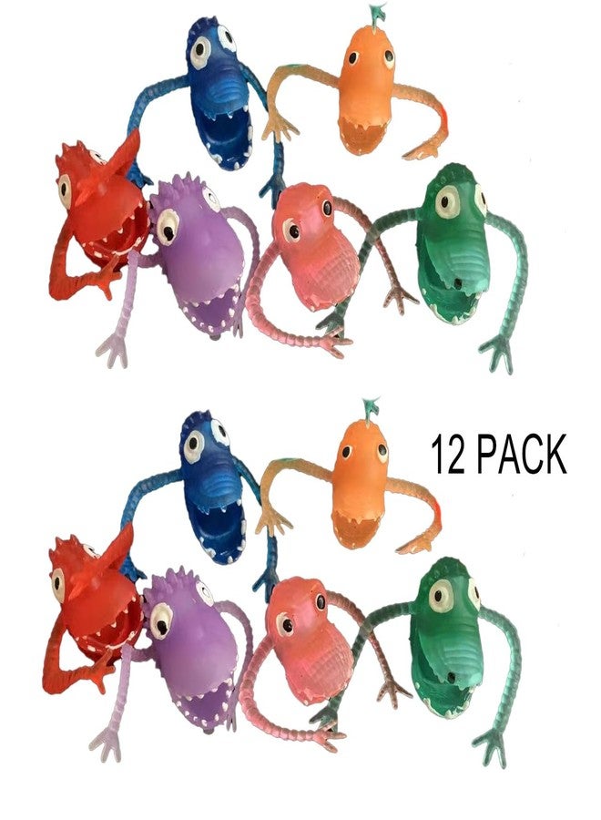 Lynkaye Monster Finger Puppets 12 Pcs Dinosaur Head Figure Finger Model for Party, Christmas Tree Decoration, Cosplay, Treasure Box Prizes, Pinata and Goodie Bag Fillers - Image 2
